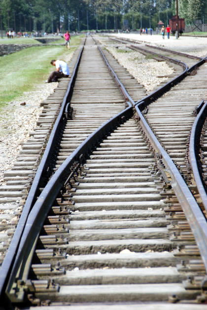 Líneas ferroviarias y rampa de selección de Birkenau